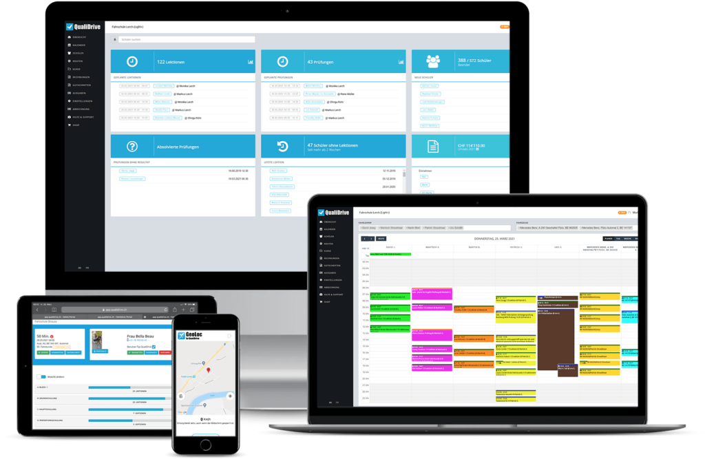 QualiDrive - Software für Fahrschulen und Kursveranstalter von CTM Alder AG. Für alle Kategorien.