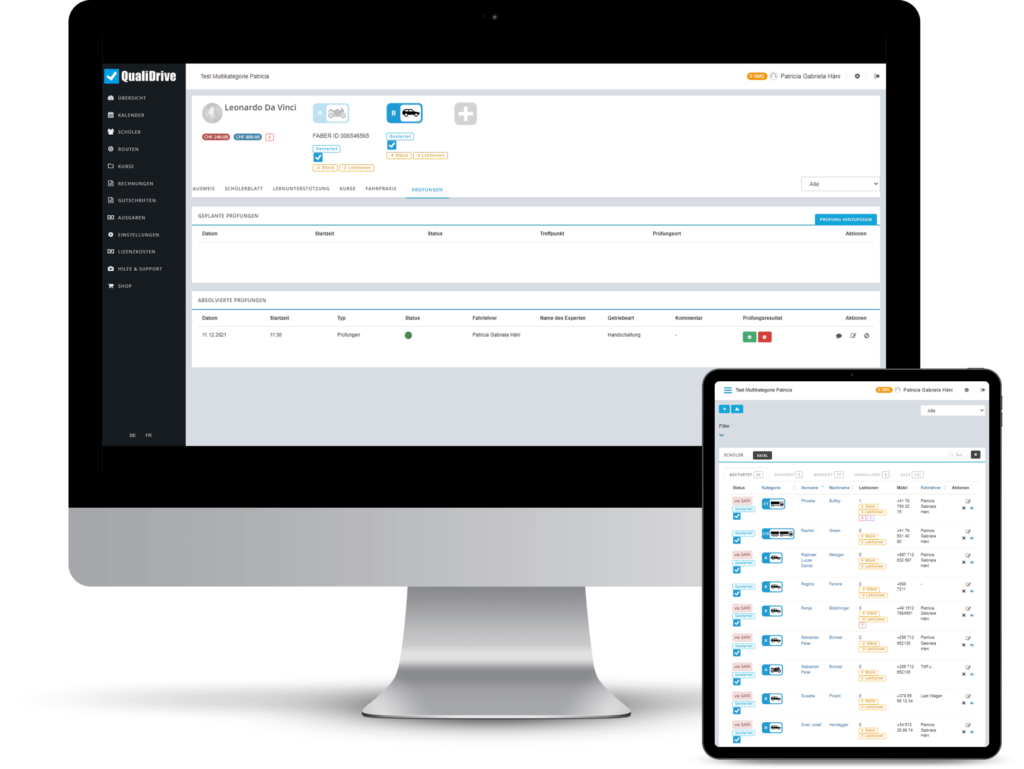 QualiDrive - Fahrausbildung für alle Kategorien in einem System managen QualiDrive - Fahrausbildung für alle Kategorien in einem System managen