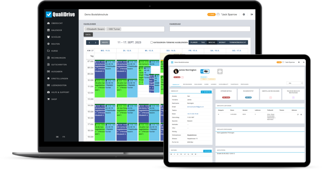 QualiDrive Administartionssoftware für Bootsfahrschulen
